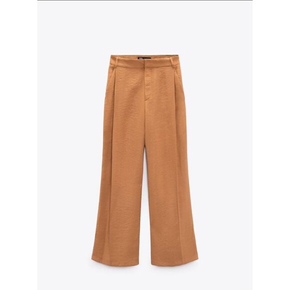 ZARA FULL LENGTH TROUSERS dark russet SIZE M | 7385/440 - Picture 1 of 4